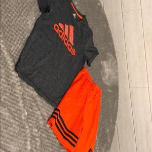 Adidas athletic shirt and shorts